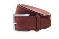 John White 35mm Belt in Cognac Suede