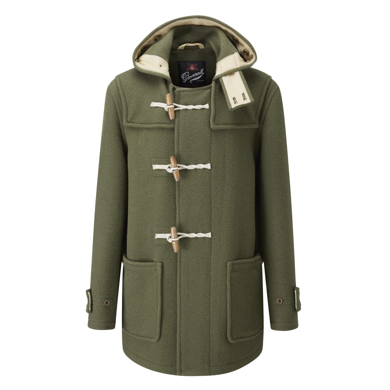 Gloverall Monty Mid Length Coat in Kale