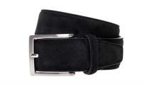 John White 35mm Belt in Black Suede