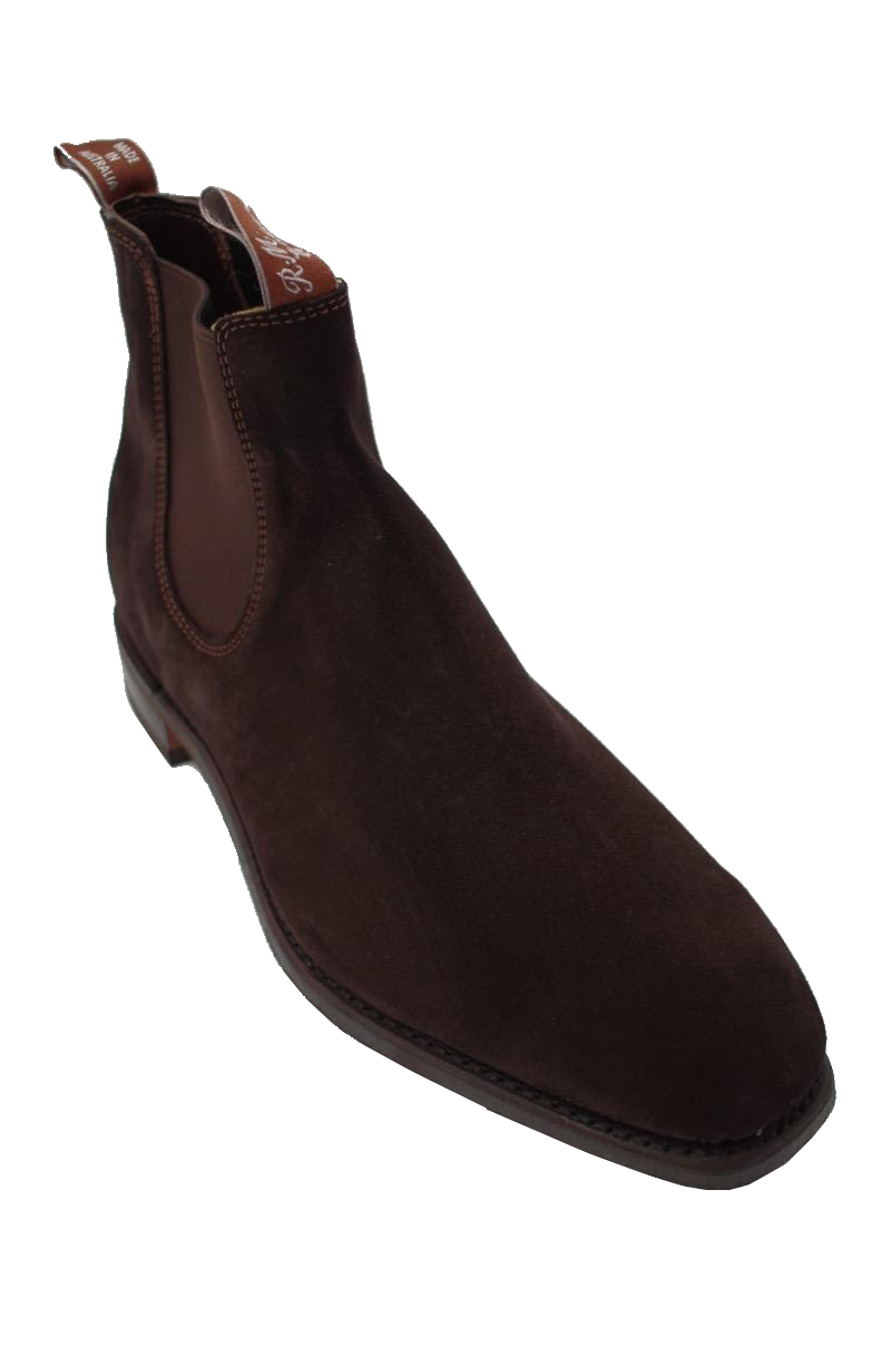 R.M. Williams Comfort Craftsman Chelsea Big Size Boot in Brown Suede